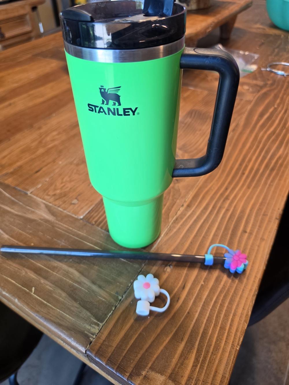 Stanley Neon Green Travel Mug with Handle